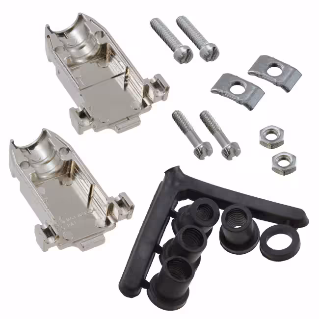 DCHE003 Cinch Connectivity Solutions  Capots de connecteurs D-Sub en forme de D